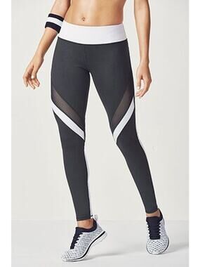 Fabletics Brogan Mesh Legging Black White Size XL